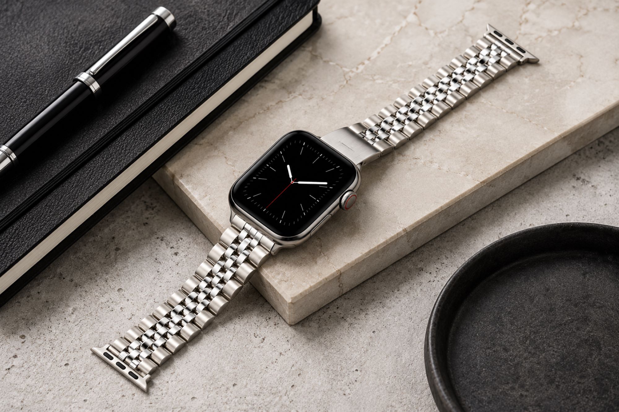 Classic Multi-Link Stainless Steel Replacement Band Compatible with Apple Watch 38mm photo 3