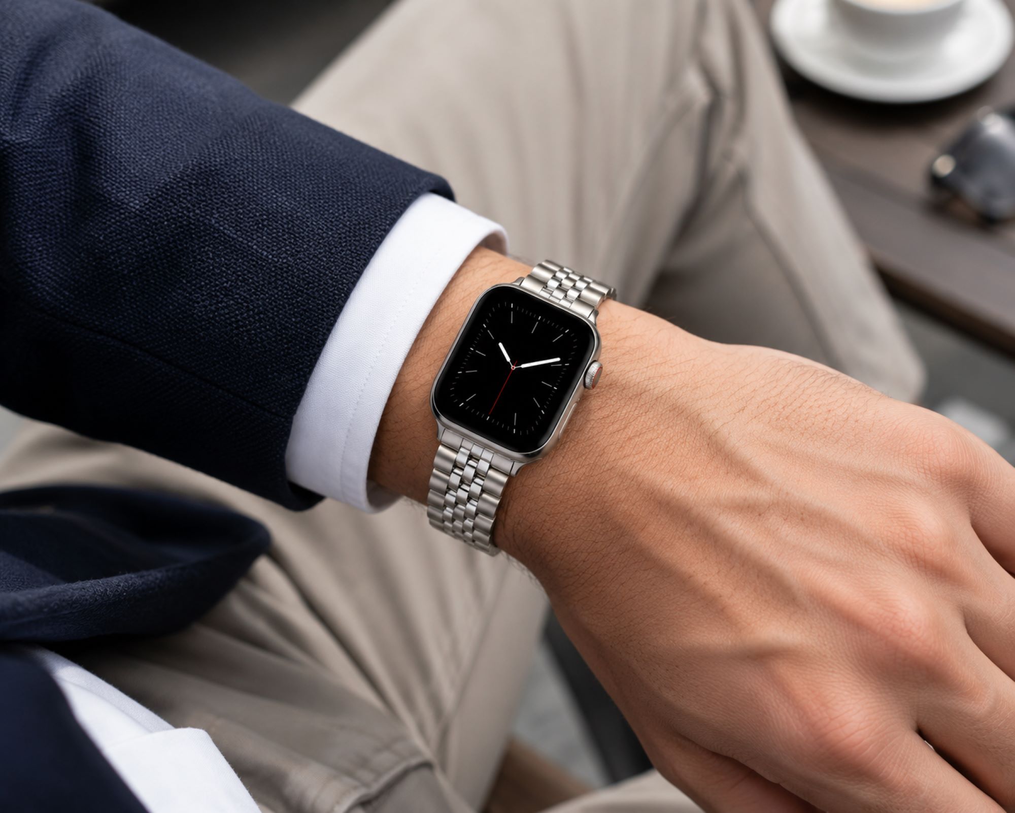 Classic Multi-Link Stainless Steel Replacement Band Compatible with Apple Watch 38mm photo 4