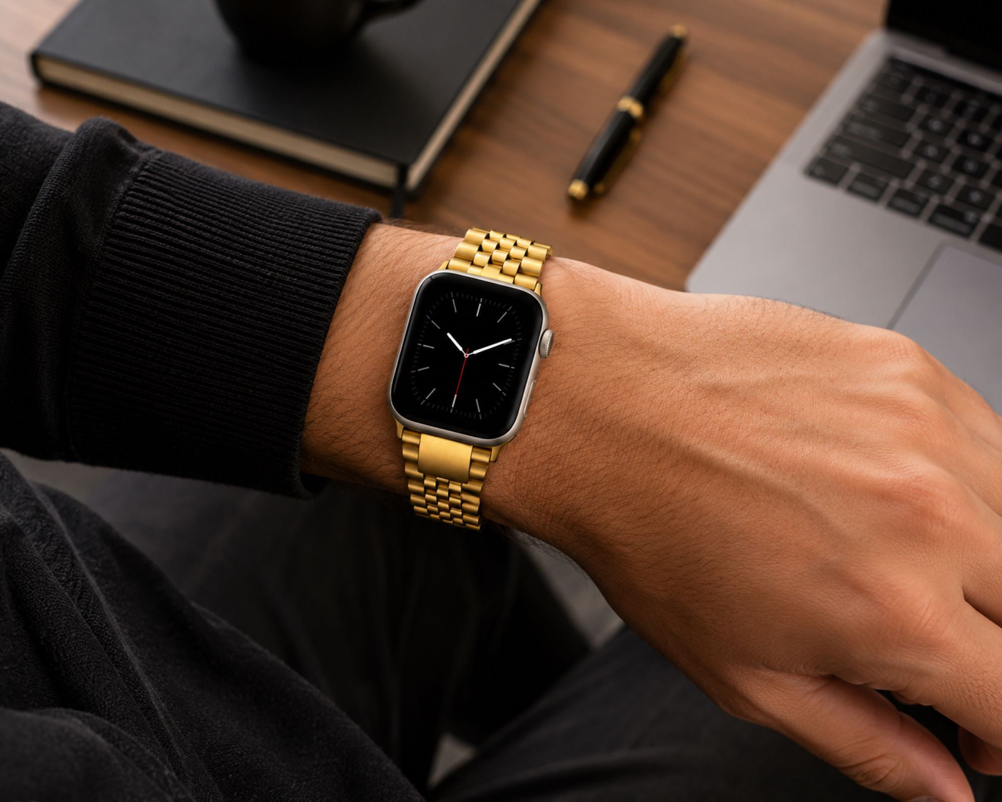 Classic Multi-Link Stainless Steel Replacement Band Compatible with Apple Watch 38mm photo 4