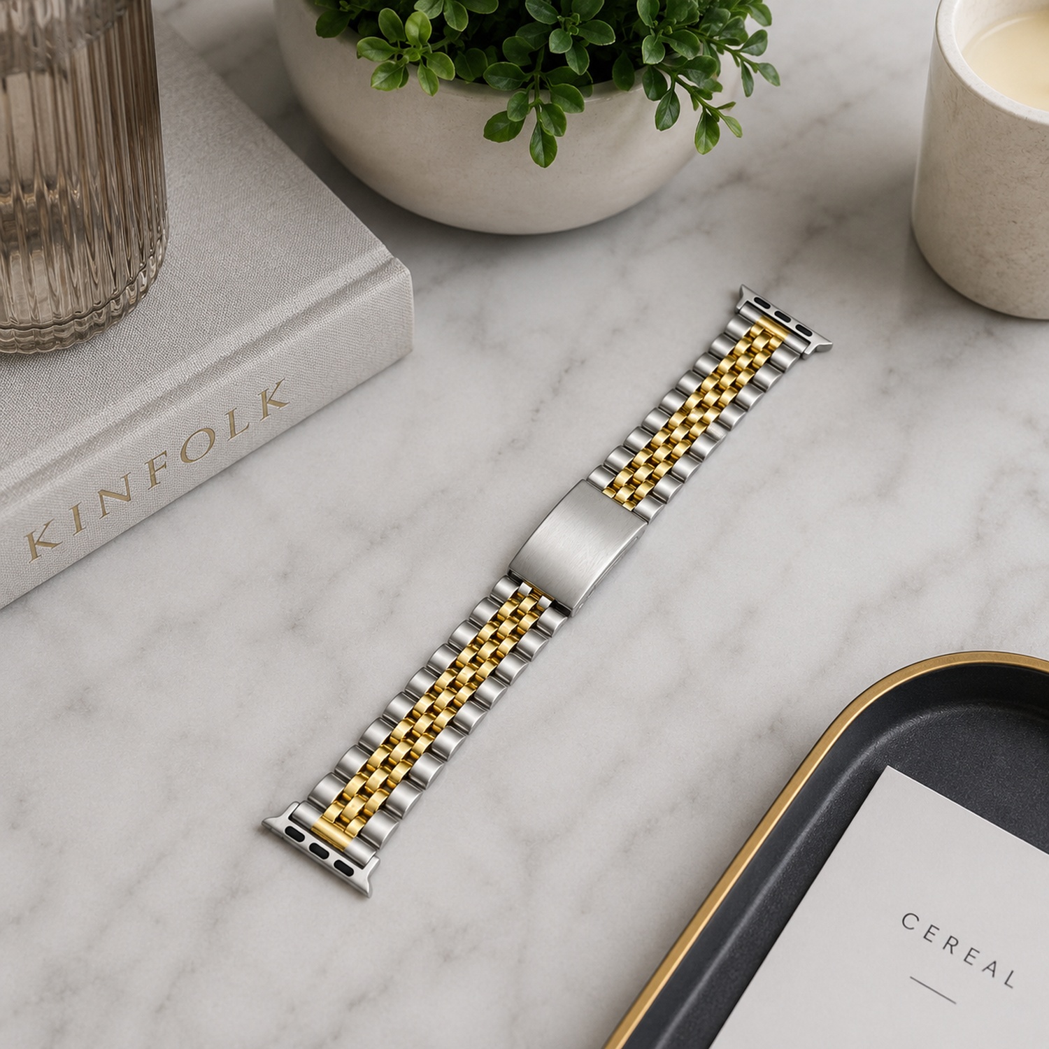 Classic Multi-Link Stainless Steel Replacement Band Compatible with Apple Watch 38mm photo 3