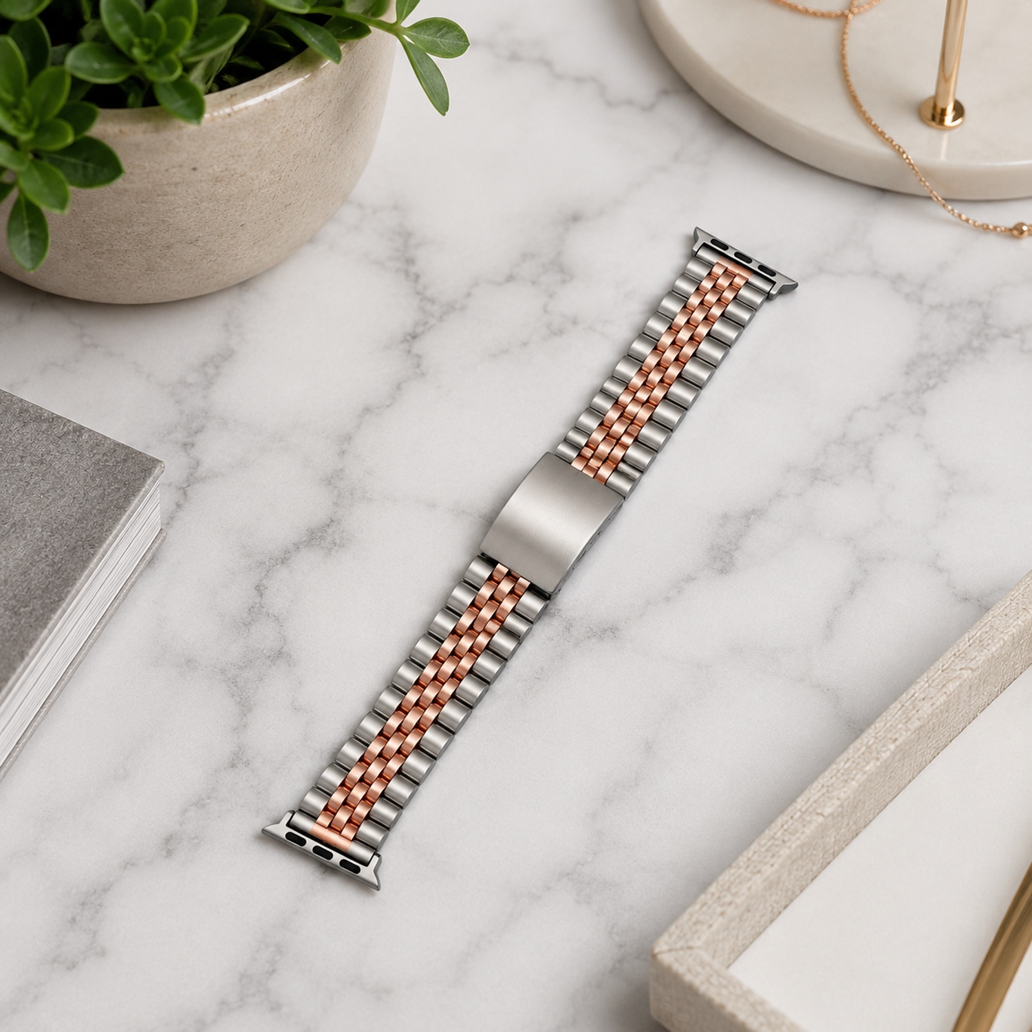 Classic Multi-Link Stainless Steel Replacement Band Compatible with Apple Watch 38mm photo 3