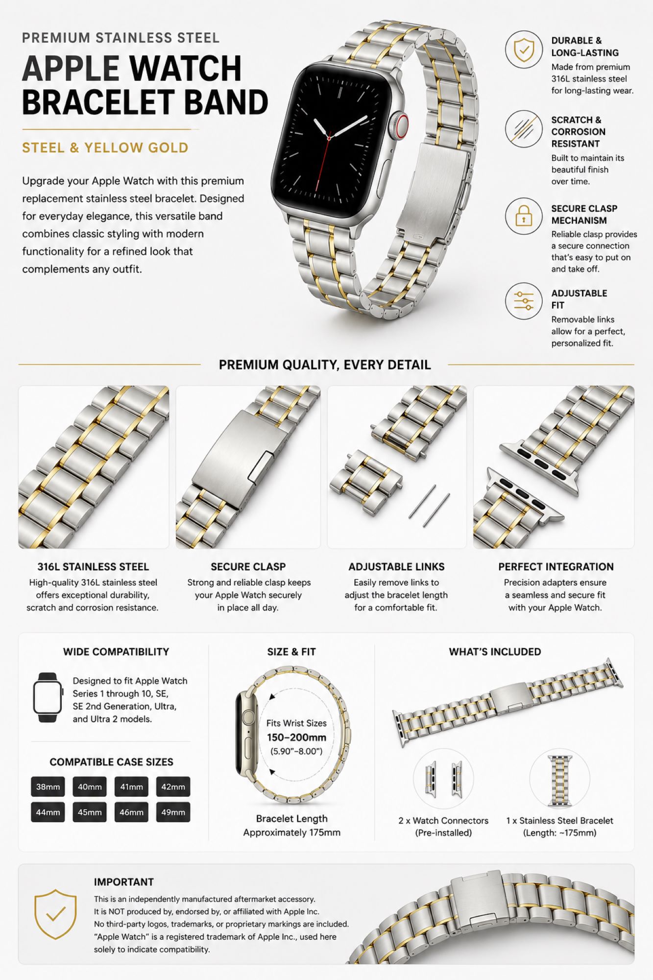 B5LS Stainless Steel Watch Replacement Band photo 5