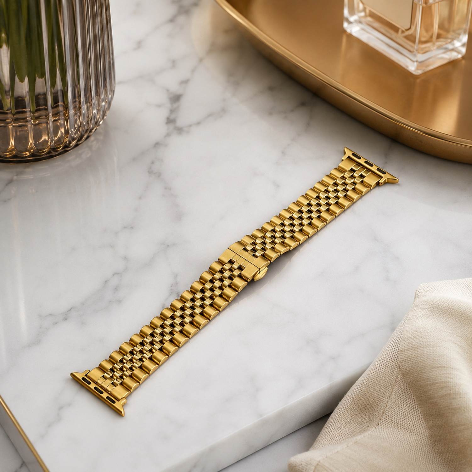 Classic Multi-Link Stainless Steel Replacement Band Compatible with Apple Watch 38mm photo 3