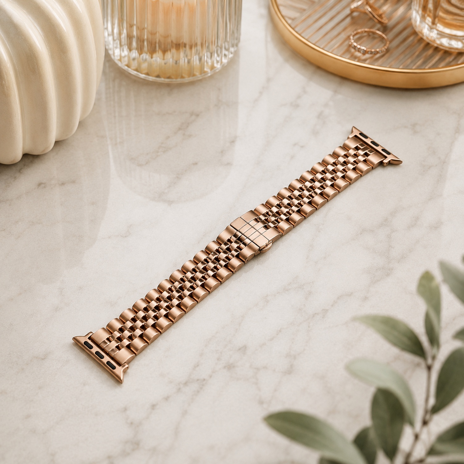 Classic Multi-Link Stainless Steel Replacement Band Compatible with Apple Watch 38mm photo 3