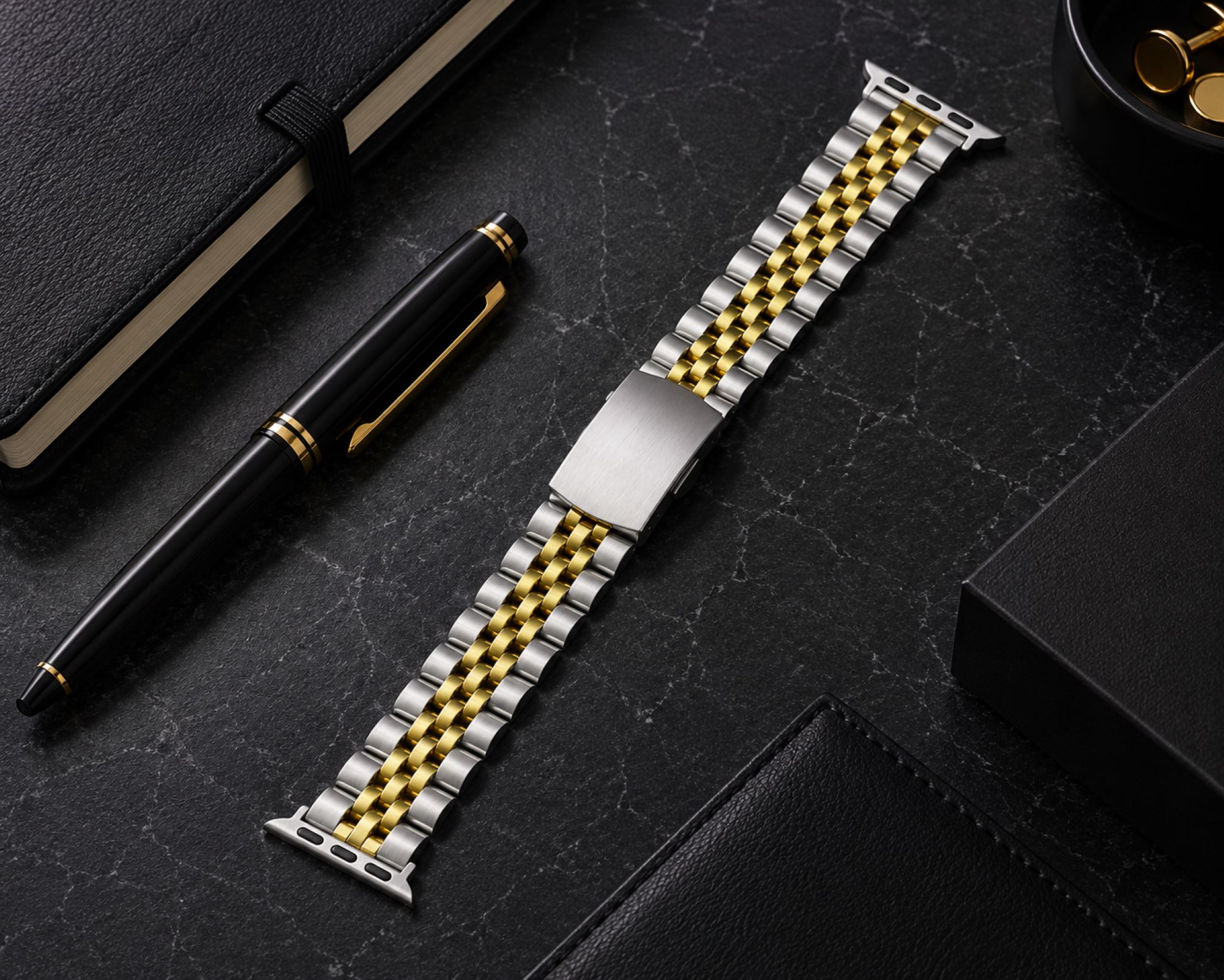 Classic Multi-Link Stainless Steel Replacement Band Compatible with Apple Watch 38mm photo 3