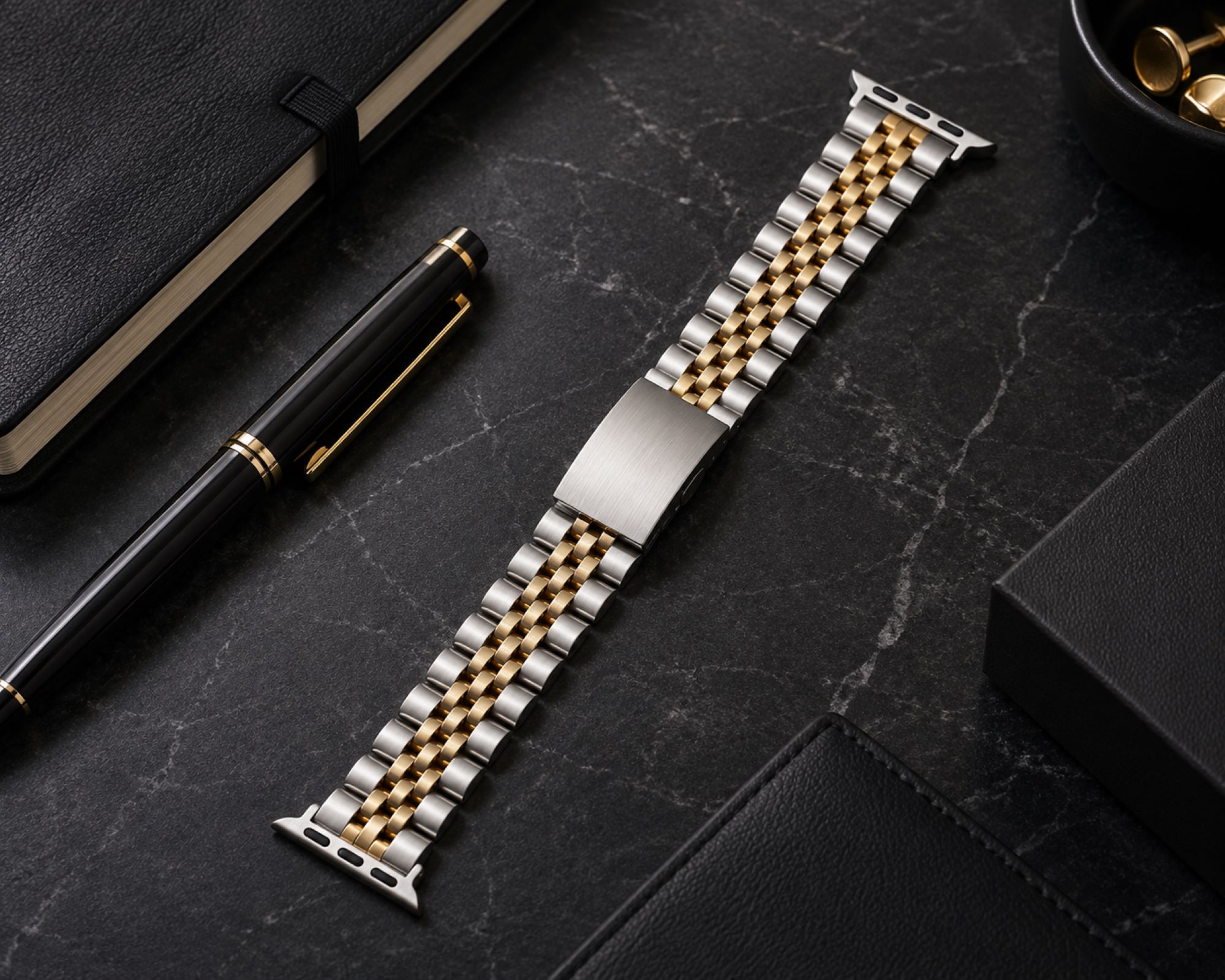 Classic Multi-Link Stainless Steel Replacement Band Compatible with Apple Watch 38mm photo 3