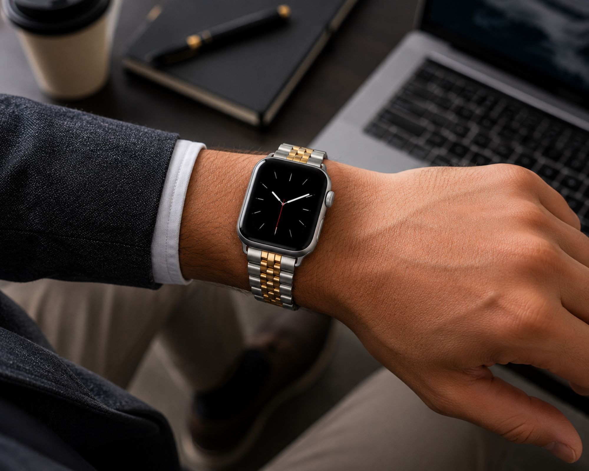 Classic Multi-Link Stainless Steel Replacement Band Compatible with Apple Watch 38mm photo 4