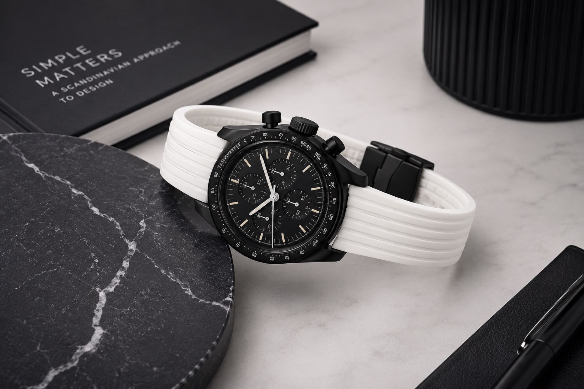 Silicone Watch Replacement Band Compatible with Omega x Swatch MoonSwatch 20mm photo 3