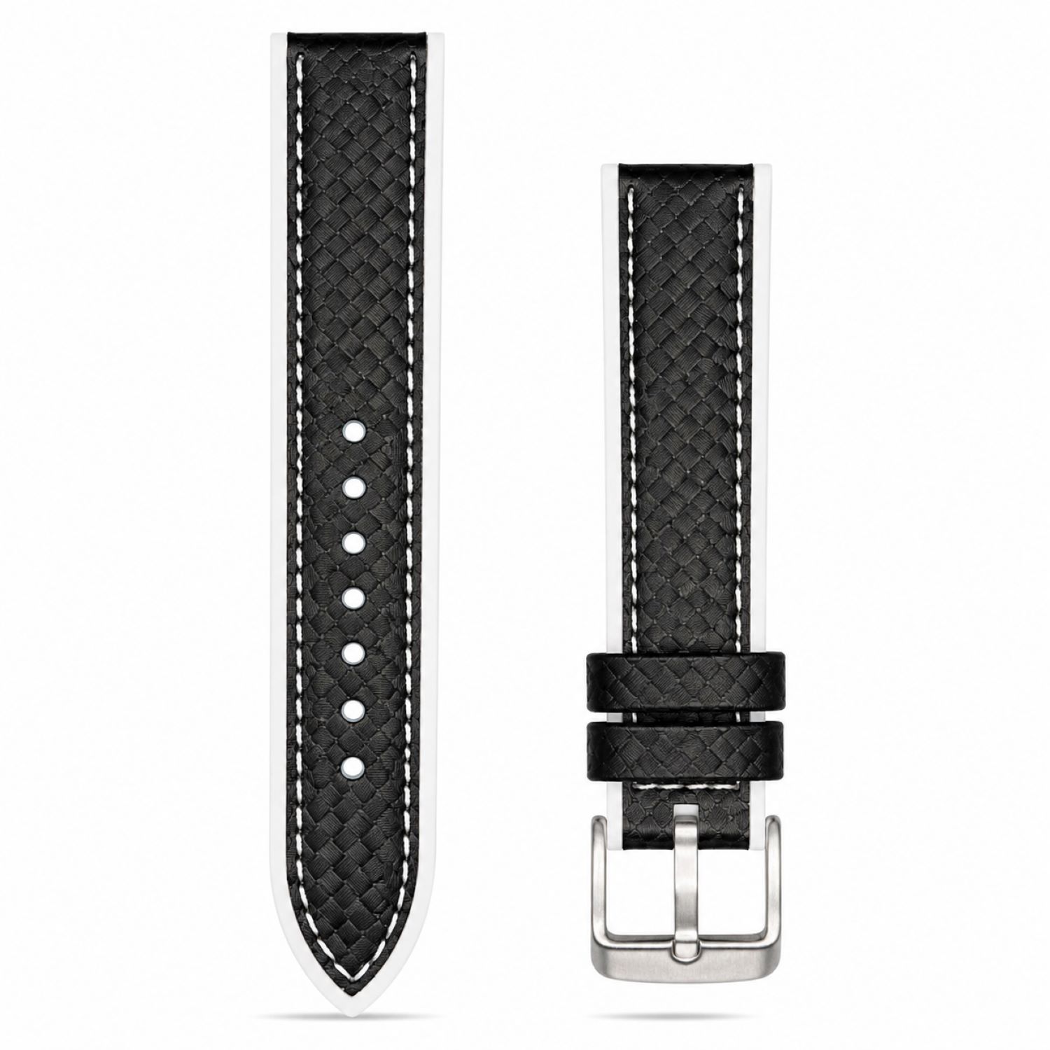 Carbon Fiber Pattern Watch Replacement Band Compatible with Omega x Swatch MoonSwatch 20mm