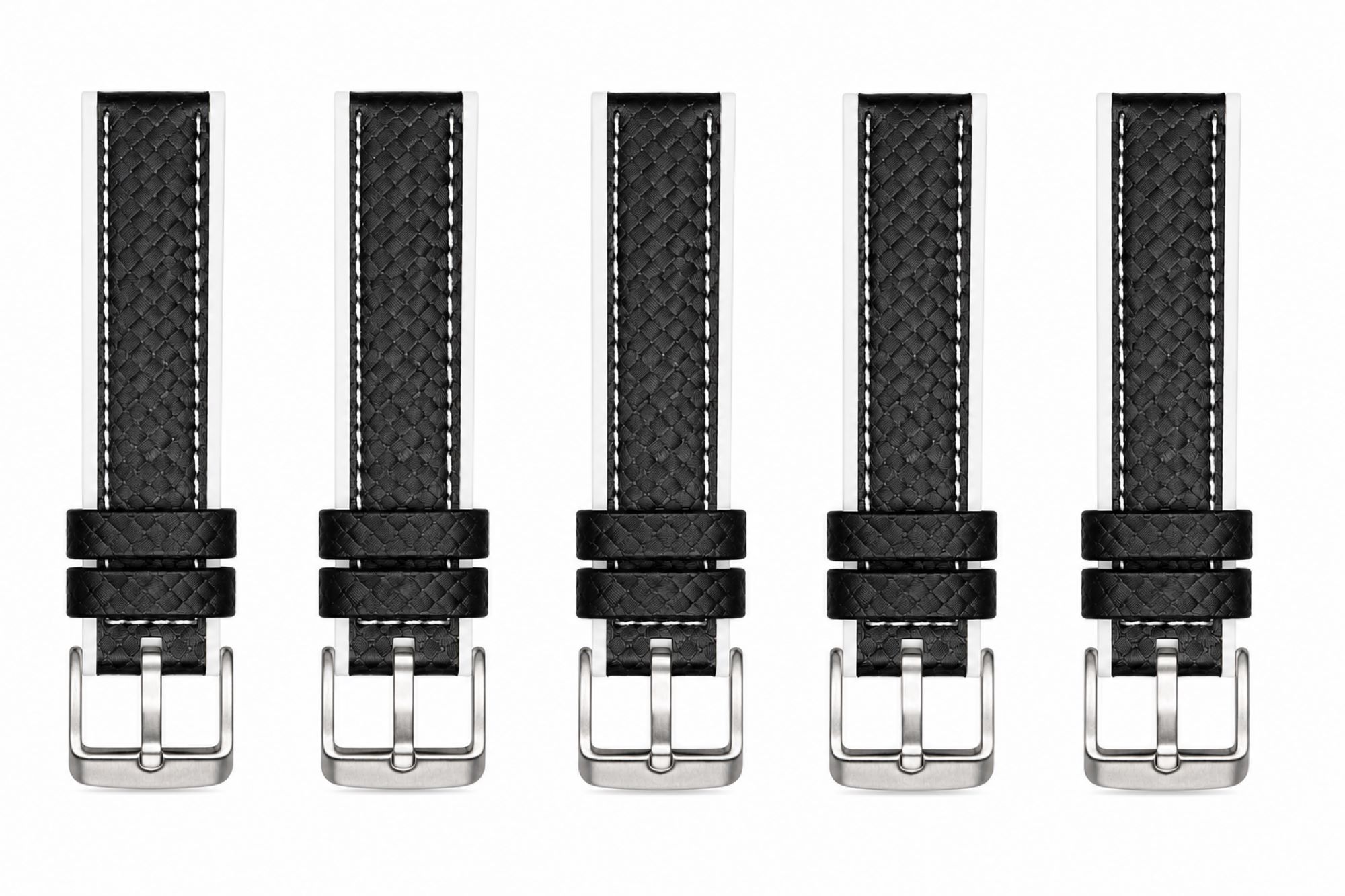 Carbon Fiber Pattern Watch Replacement Band Compatible with Omega x Swatch MoonSwatch 20mm photo 2