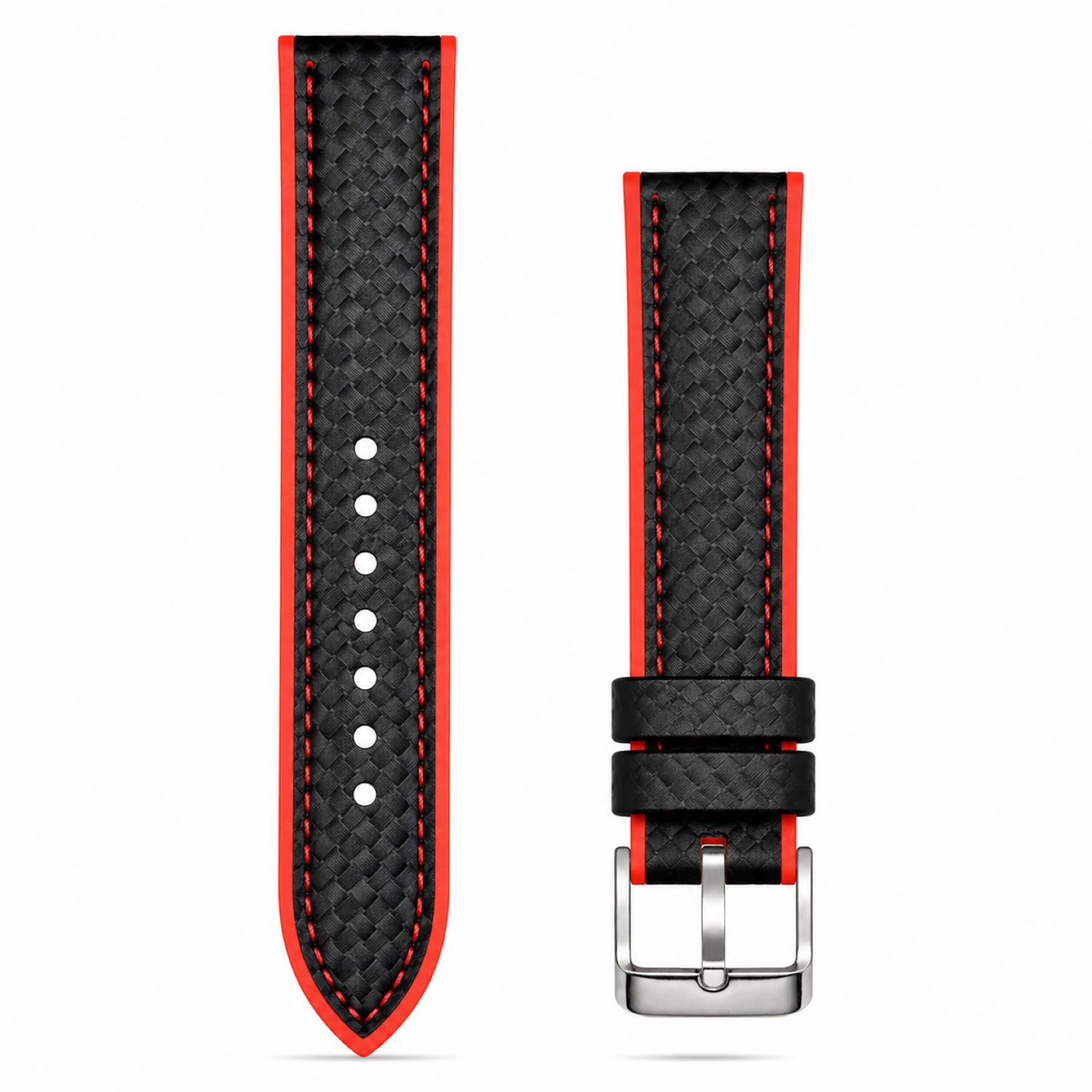 Carbon Fiber Pattern Watch Replacement Band Compatible with Omega x Swatch MoonSwatch 20mm