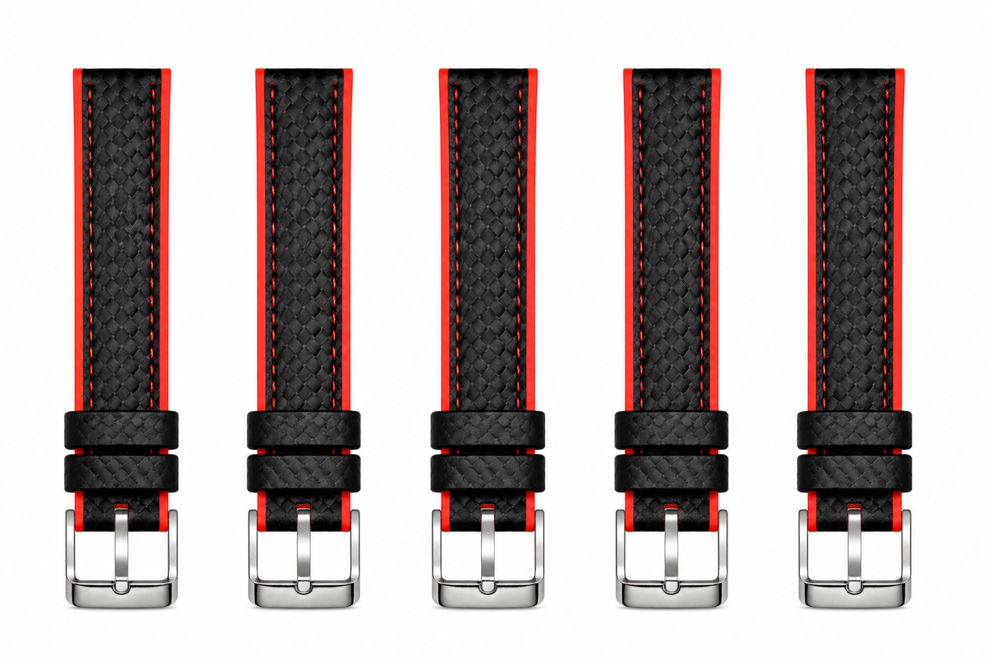 Carbon Fiber Pattern Watch Replacement Band Compatible with Omega x Swatch MoonSwatch 20mm photo 2
