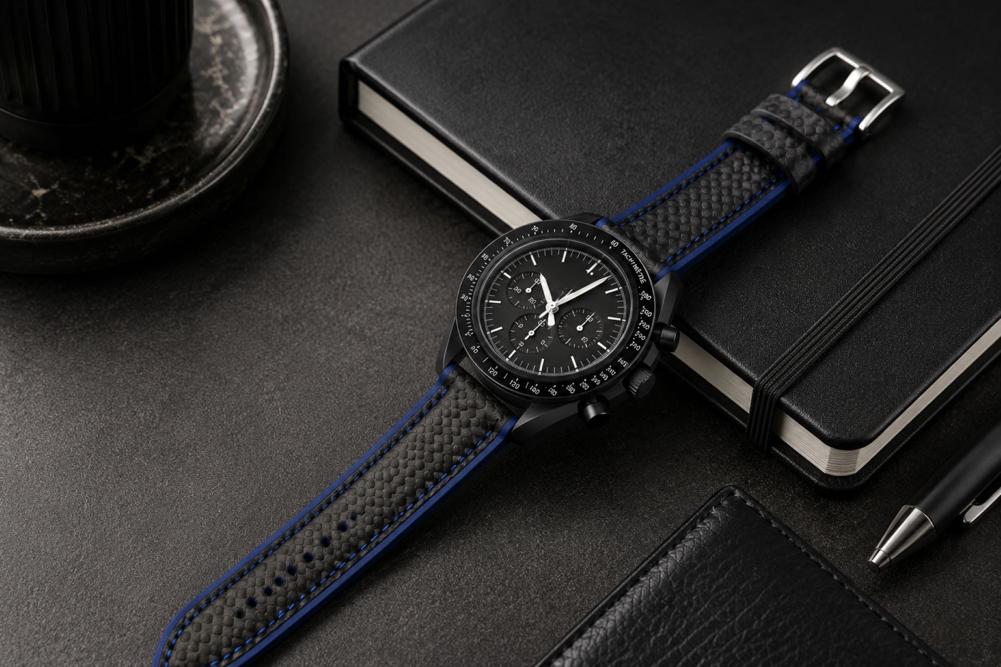 Carbon Fiber Pattern Watch Replacement Band Compatible with Omega x Swatch MoonSwatch 20mm photo 3