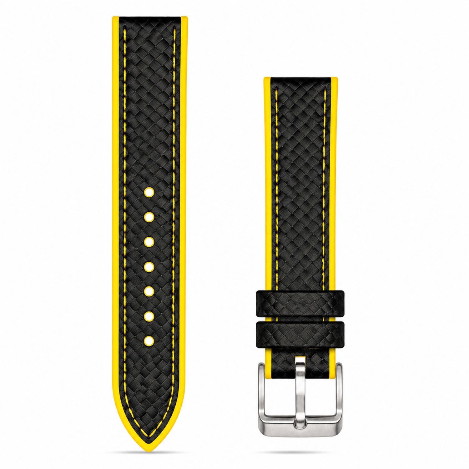 Carbon Fiber Pattern Watch Replacement Band Compatible with Omega x Swatch MoonSwatch 20mm