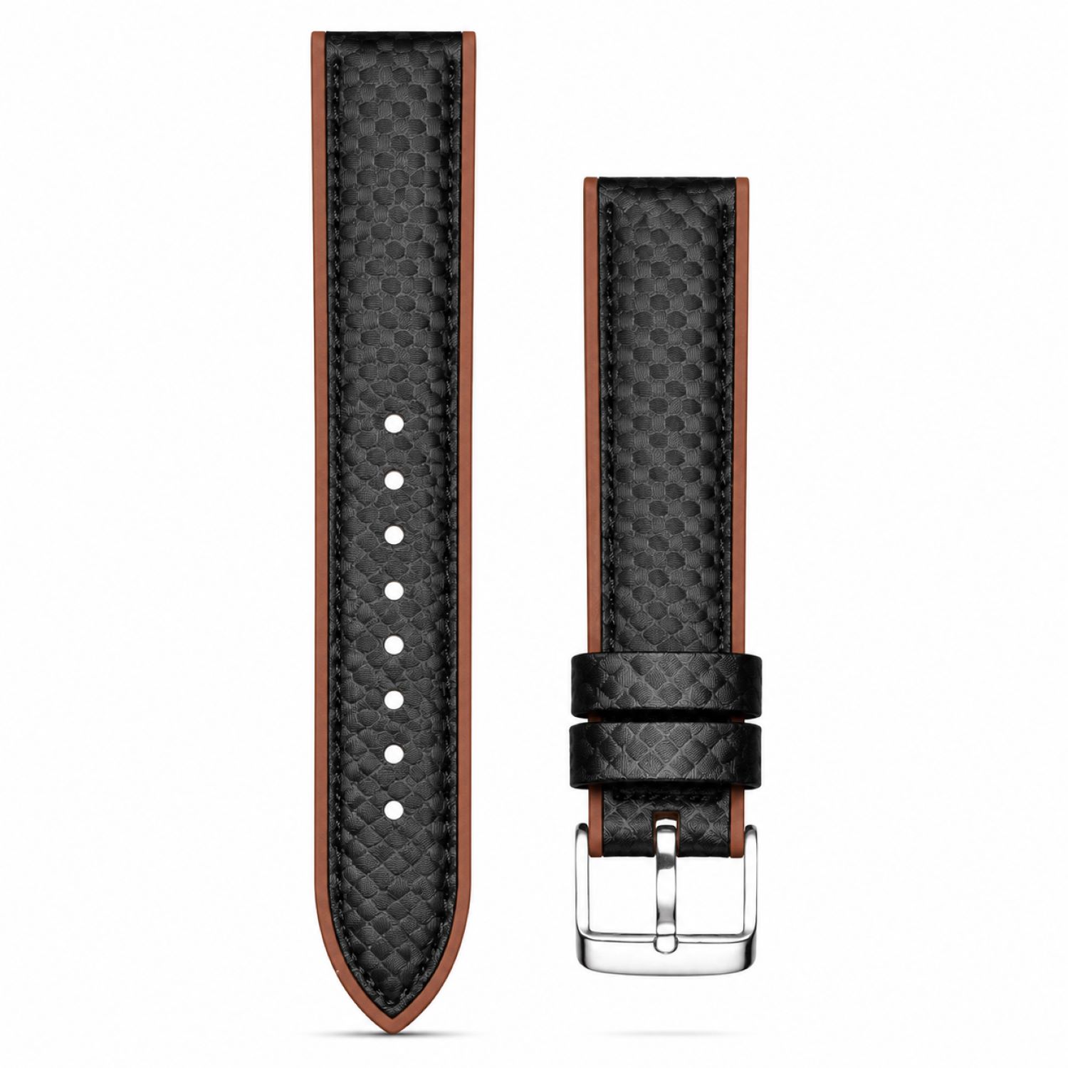 Carbon Fiber Pattern Watch Replacement Band Compatible with Omega x Swatch MoonSwatch 20mm