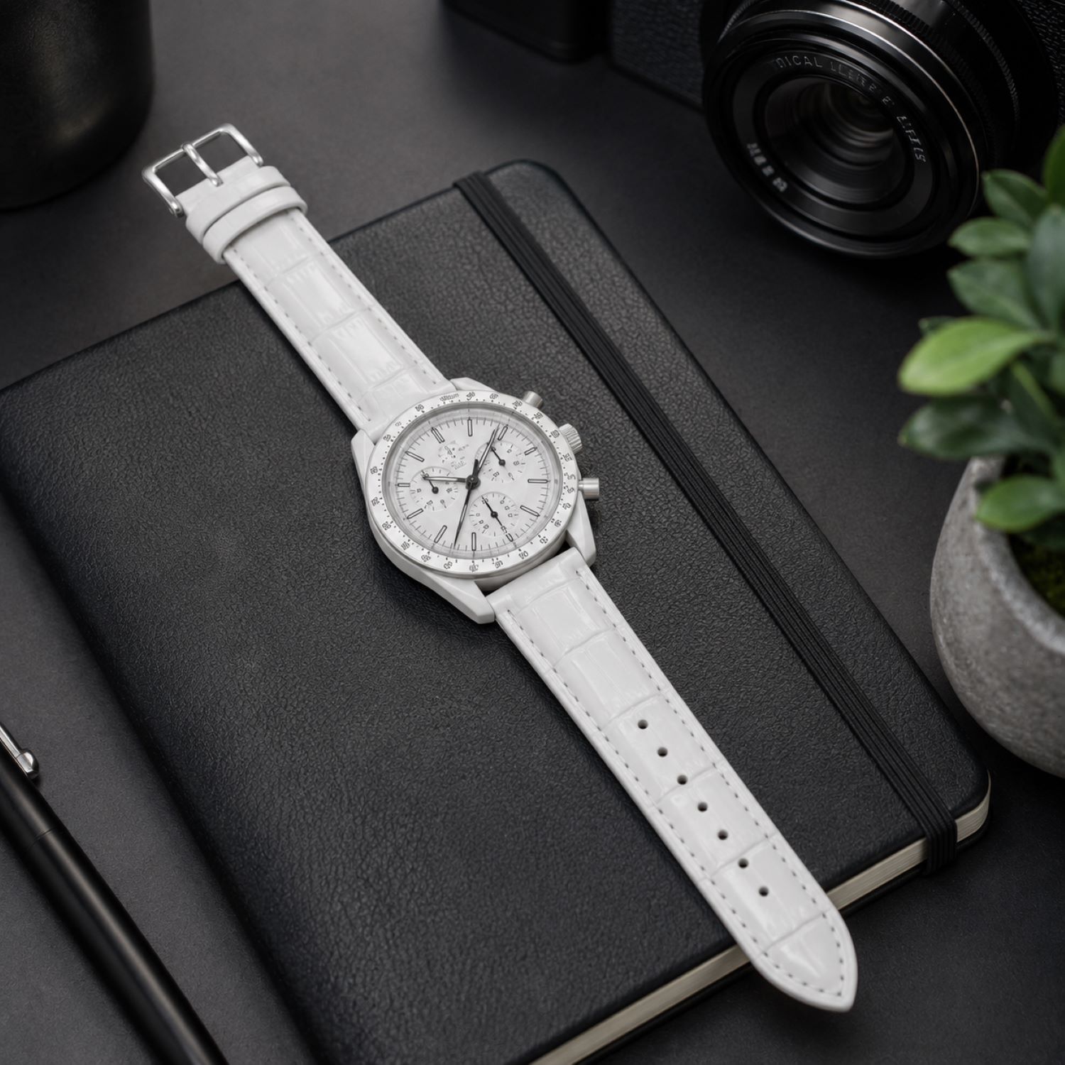 Leather Watch Replacement Band Compatible with Omega x Swatch MoonSwatch 20mm photo 3