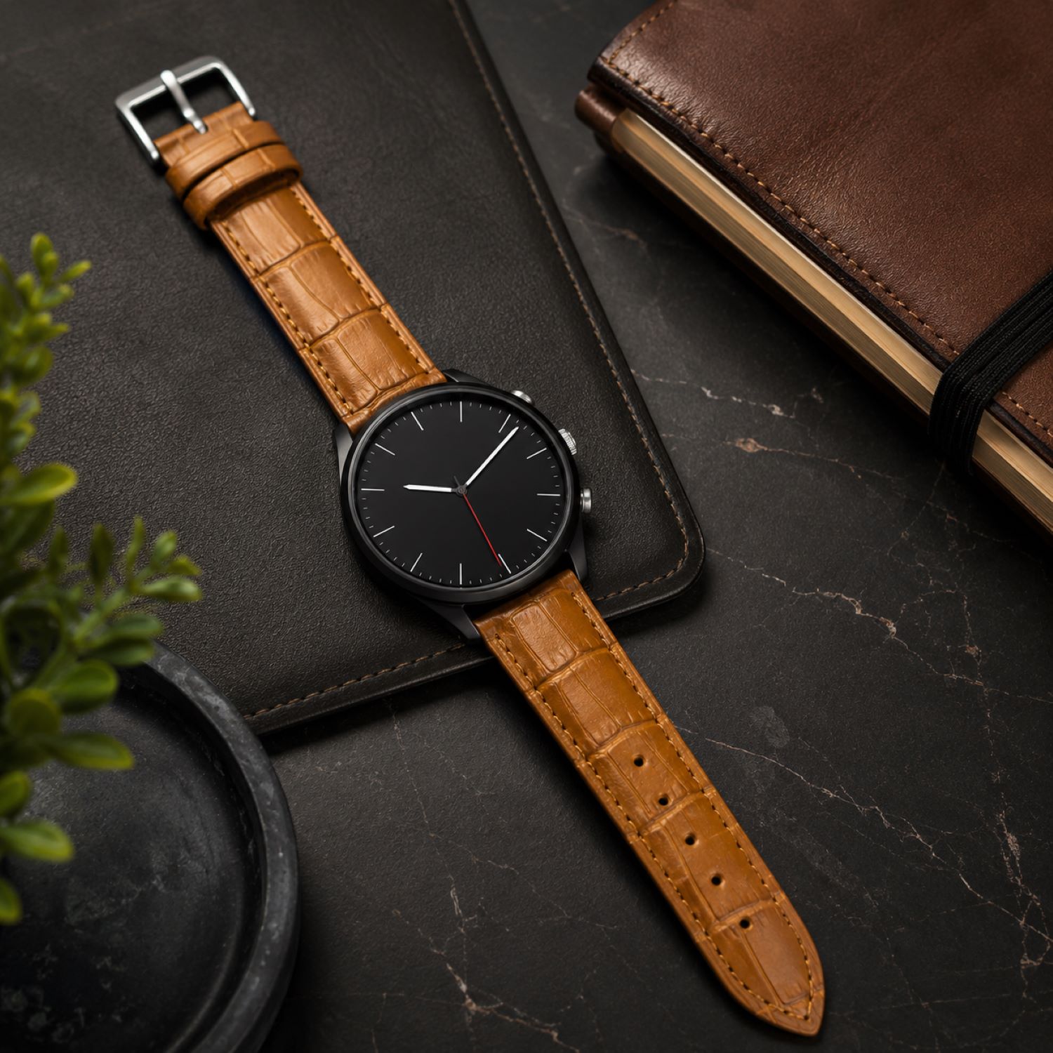 Leather Watch Replacement Band Compatible with Omega x Swatch MoonSwatch 20mm photo 3