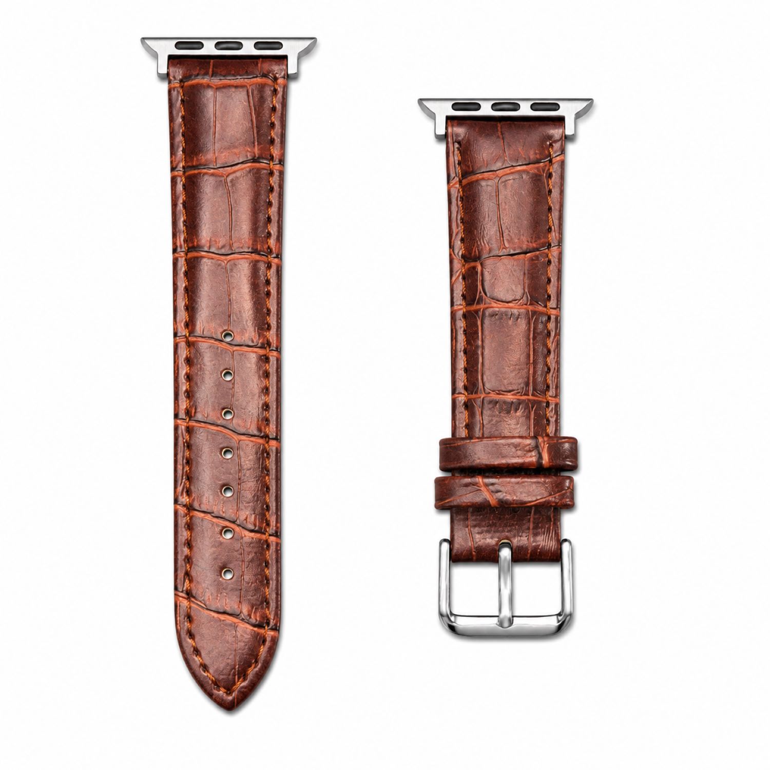 Alligator-Embossed Leather Watch Replacement Band Compatible with Apple Watch 38mm