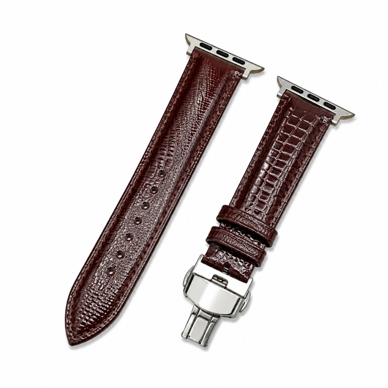 Lizard-Embossed Leather Watch Replacement Band Compatible with Apple Watch 38mm