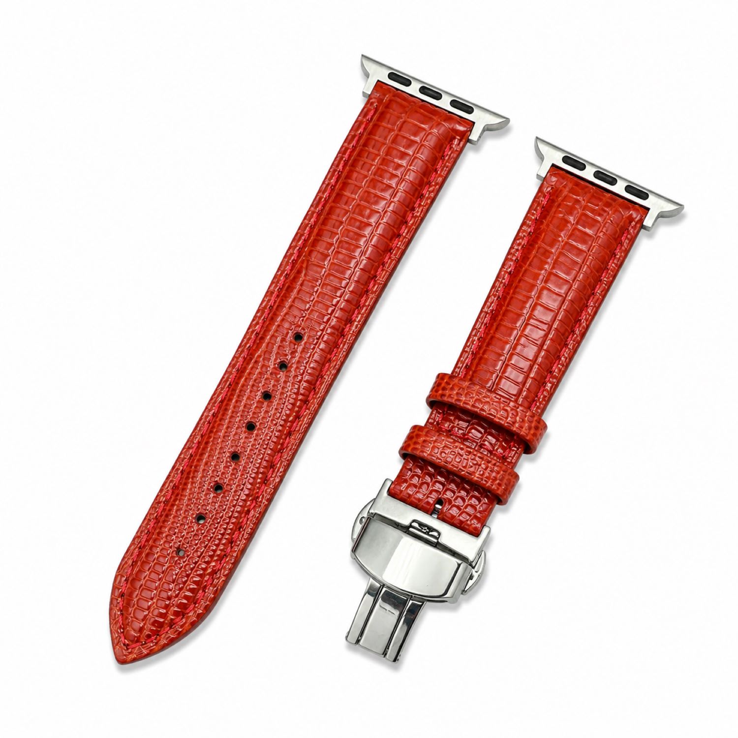 Lizard-Embossed Leather Watch Replacement Band Compatible with Apple Watch 38mm