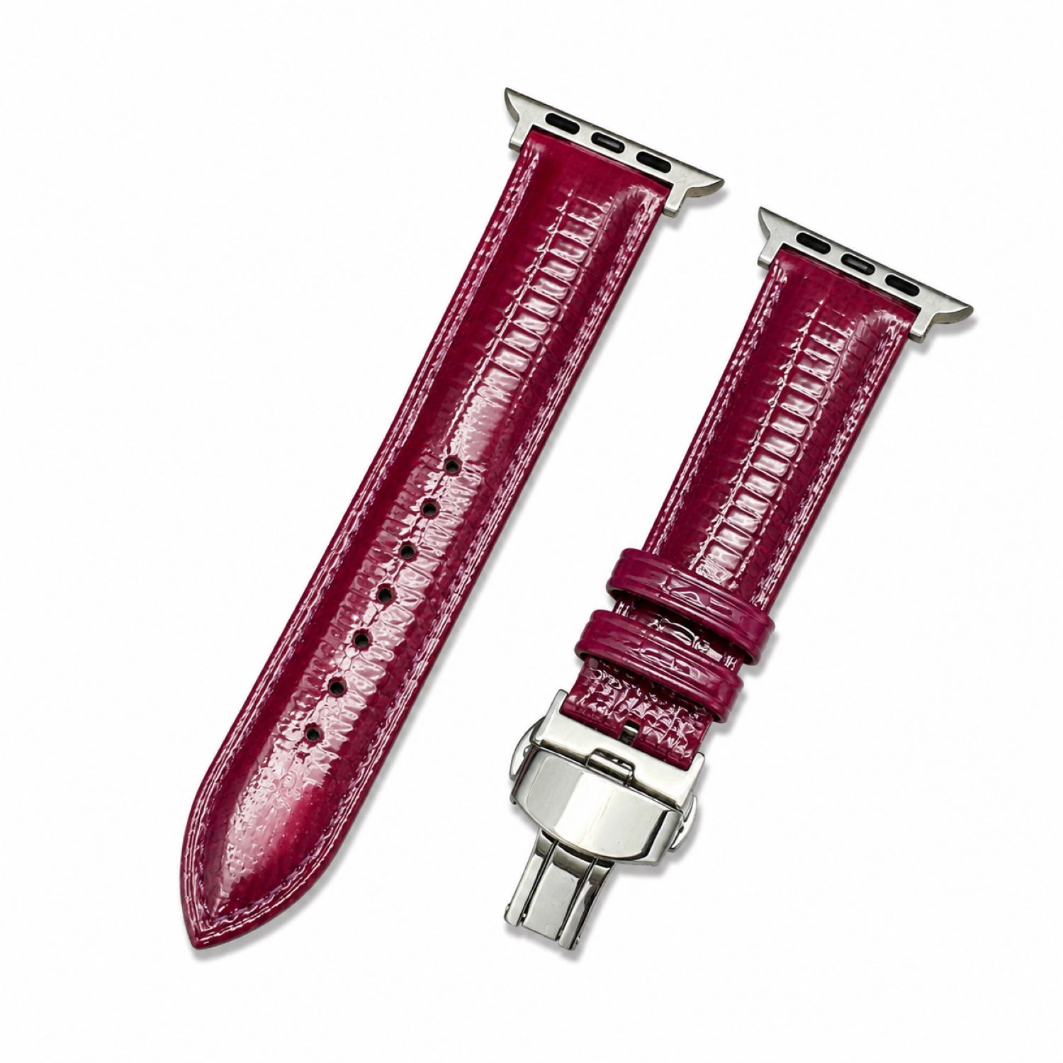 Lizard-Embossed Leather Watch Replacement Band Compatible with Apple Watch 38mm