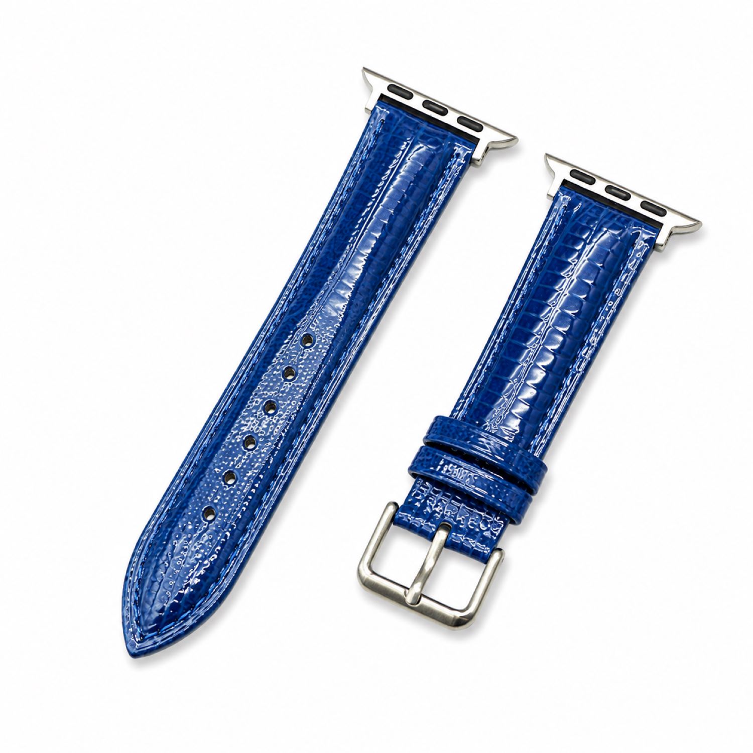 Replacement Lizard-Pattern Genuine Leather Watch Band with Tang Buckle Compatible with Apple Watch 38mm