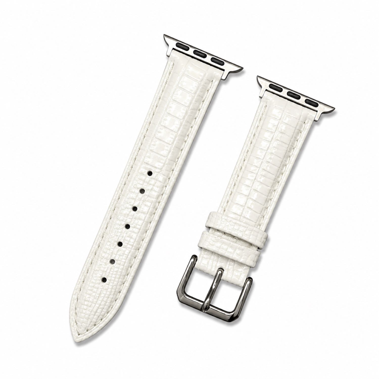 Replacement Lizard-Pattern Genuine Leather Watch Band with Tang Buckle Compatible with Apple Watch 38mm