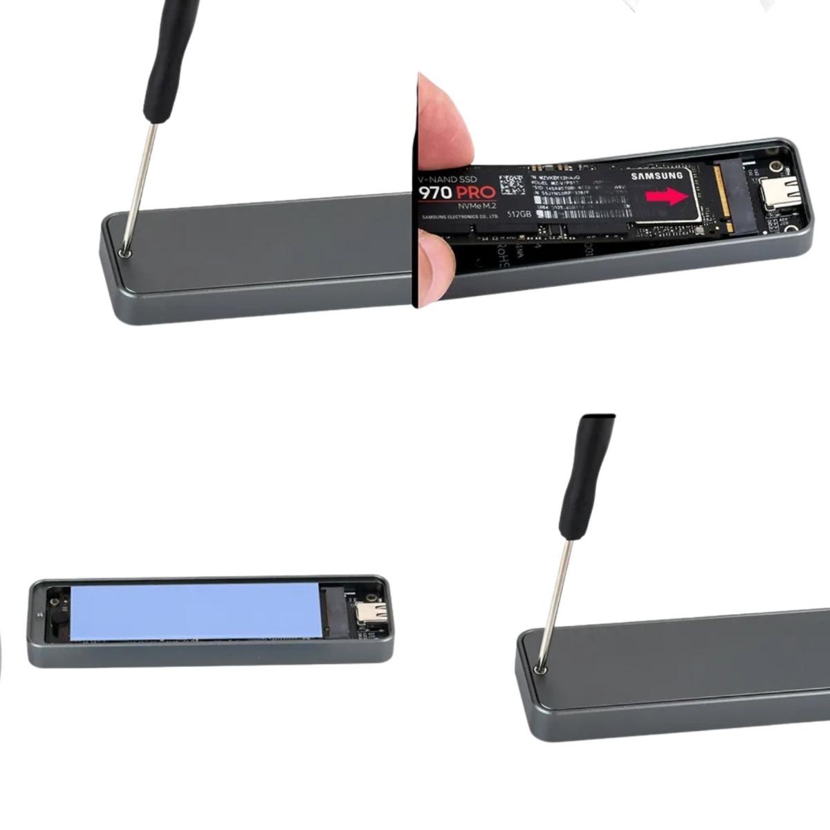 20Gbps M.2 Enclosure Compatible with NVMe SSD, USB Type-C External Solid State Drive Case, USB 3.2 Gen2x2 Aluminum Portable SSD Housing, Supports UASP and TRIM, Up to 4TB — Sanoxy product image