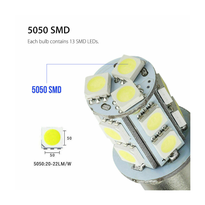 20x Super White 1156 1141 13-SMD RV Camper Trailer LED Interior Light Bulbs 12V — Sanoxy product image