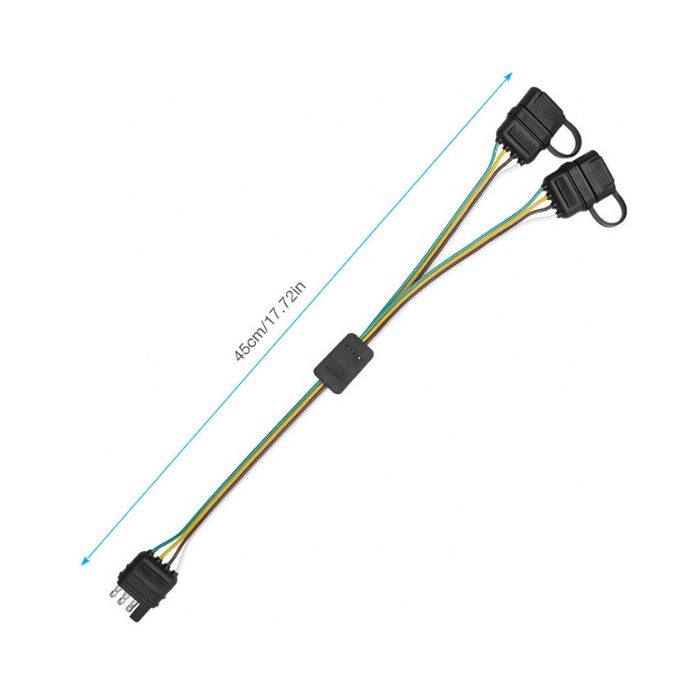 4 Way Flat Y-Splitter Dual Plug Adapter For LED Tailgate Light Bar Trailer 4 Pin — Sanoxy product image