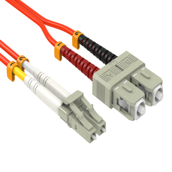 5m LC/SC Duplex 50/125 Multimode OM2 Fiber Optic Cable — Sanoxy product image