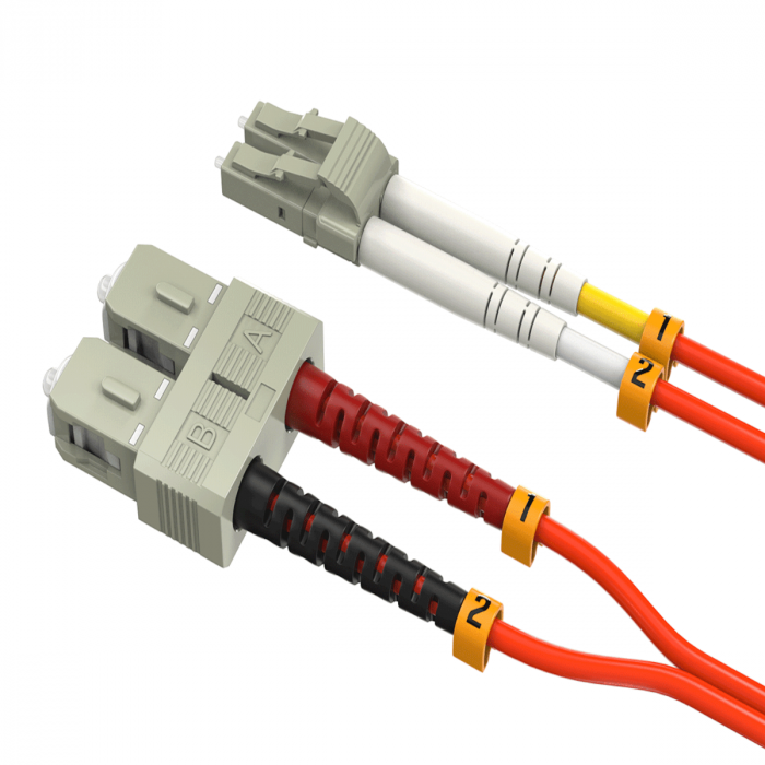 5m LC/SC Duplex 50/125 Multimode OM2 Fiber Optic Cable — Sanoxy product image