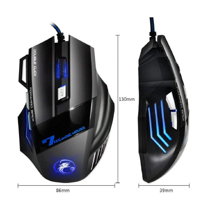 7 Keys Wired Gaming Optical Gaming Mouse Backlit — Sanoxy product image