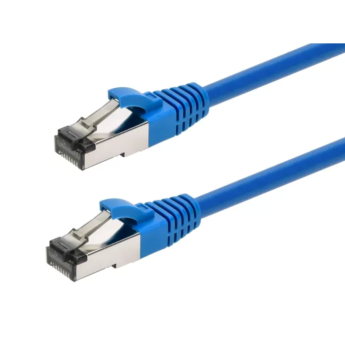 "Cat8 Ethernet Cable 0.5FT, Ultra Short 40Gbps Patch Cord, S/FTP Double Shielded, 28AWG Pure Copper, 2GHz Bandwidth, Snagless RJ45 Network Cable, Blue  " — Sanoxy product image