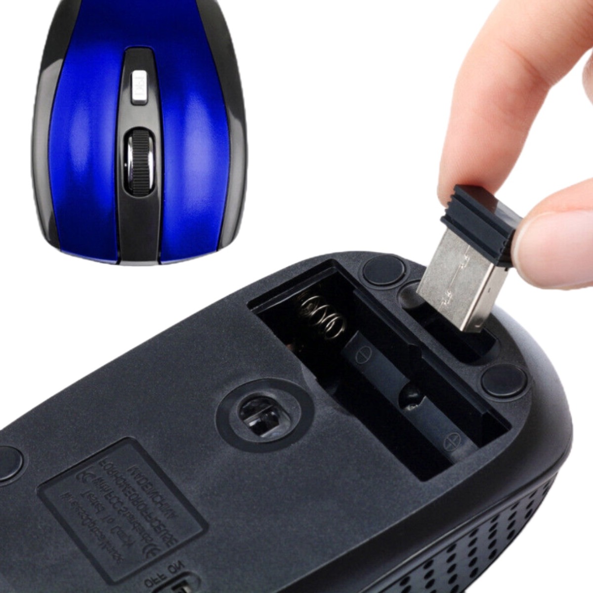 Sanoxy 2.4GHz Wireless Optical Mouse Mice & USB Receiver For PC Laptop Computer DPI Blue — Sanoxy product image
