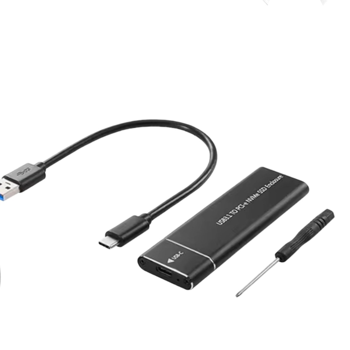 USB 3.1 to M.2 NVMe PCIe SSD Enclosure, 10Gbps External Aluminum Case, Compatible with M-Key and M+B Key NVMe SSDs — Sanoxy product image