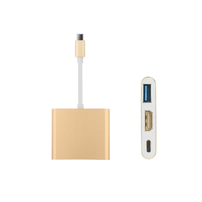 USB C 3.1 HUB TYPE-C 4K HDMI USB 3.0 Adapter for Macbook Gold — Sanoxy product image
