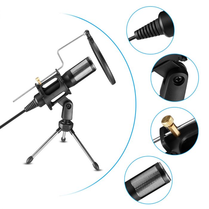 USB Professional Condenser Microphone with Tripod — Sanoxy product image