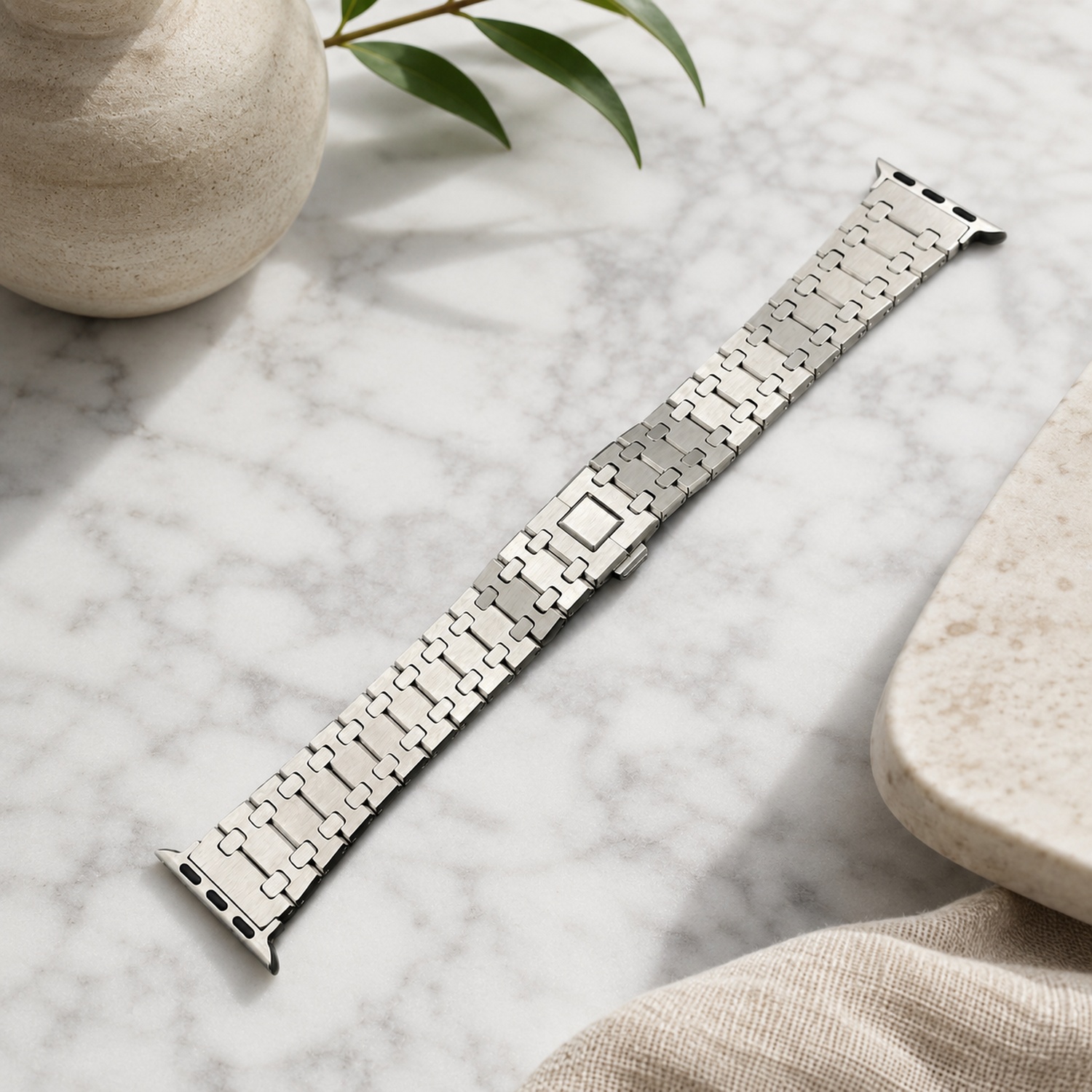 Stainless Steel Watch Replacement Band Compatible with Apple Watch 38mm, Silver photo 3