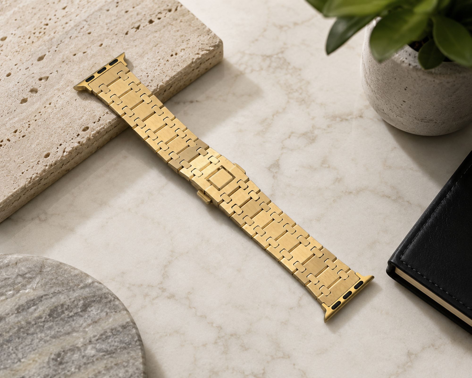 Octagonal-Style Stainless Steel Replacement Band Compatible with Apple Watch 40mm, Rose Gold photo 3