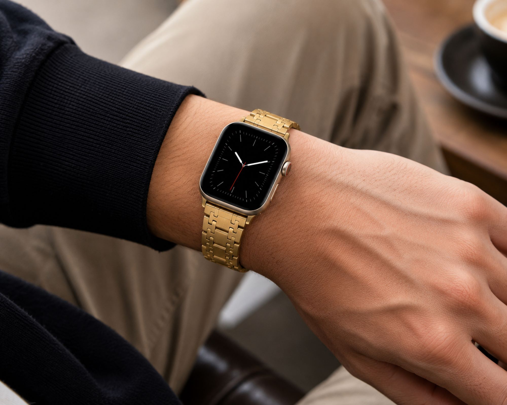 Octagonal-Style Stainless Steel Replacement Band Compatible with Apple Watch 40mm, Rose Gold photo 4
