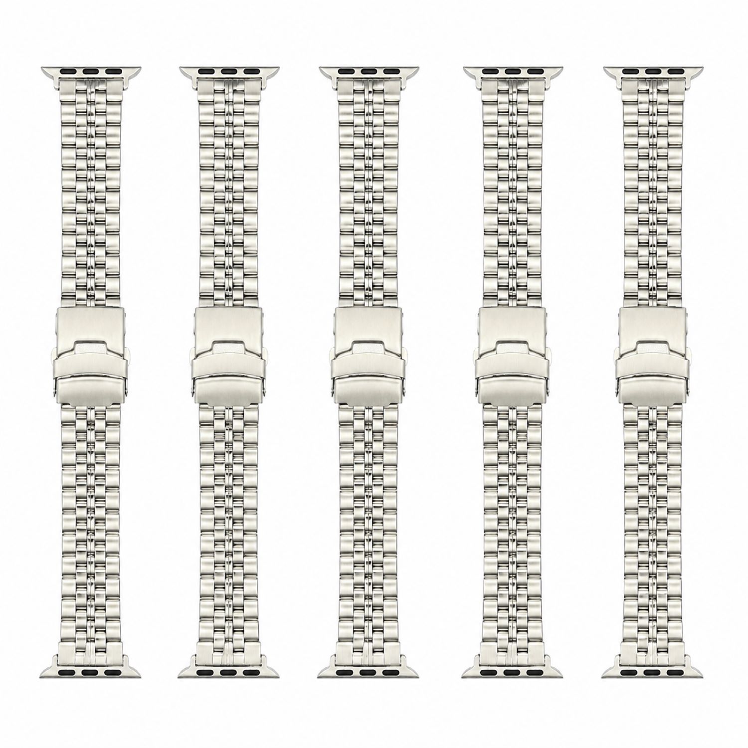 Silver Classic Multi-Link Stainless Steel Replacement Band Compatible with Apple Watch 38mm photo 2