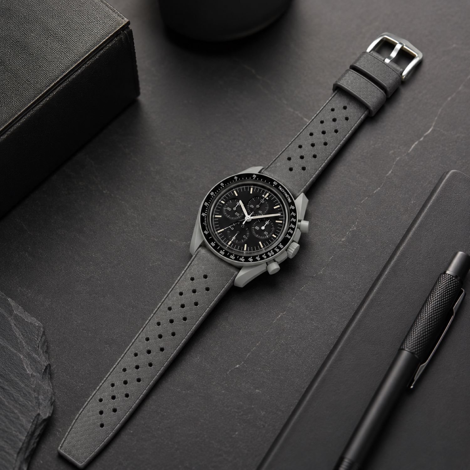 Replacement Silicone Watch Replacement Band Compatible With Omega X Swatch MoonSwatch 20mm, Gray photo 3
