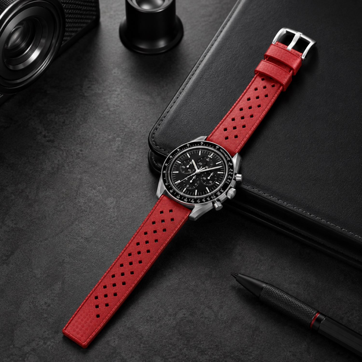 Replacement Silicone Watch Replacement Band Compatible With Omega X Swatch MoonSwatch 20mm, Red photo 3