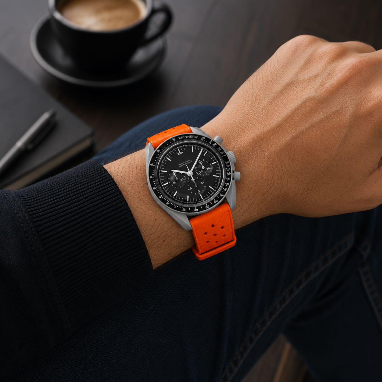 Replacement Silicone Watch Replacement Band Compatible With Omega X Swatch MoonSwatch 20mm, Orange photo 4