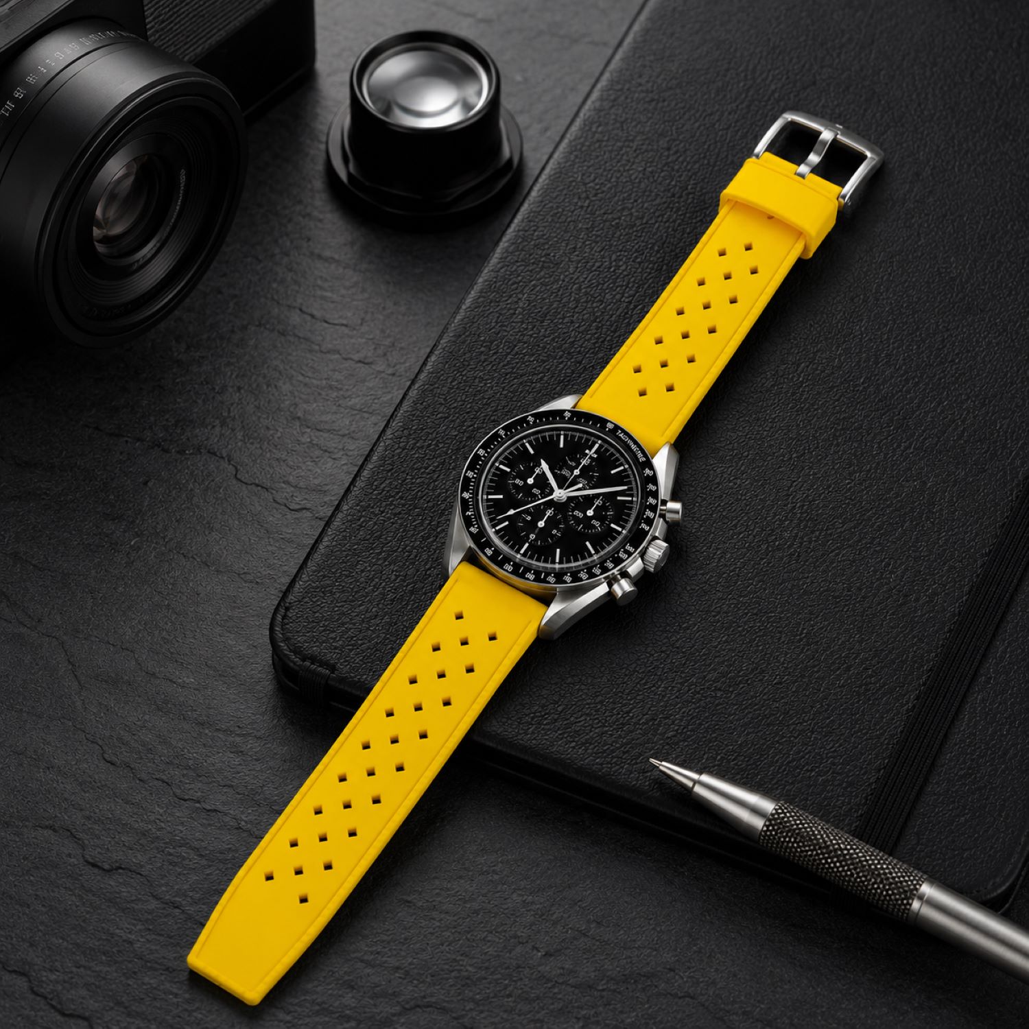 Replacement Silicone Watch Replacement Band Compatible With Omega X Swatch MoonSwatch 20mm, Yellow photo 3