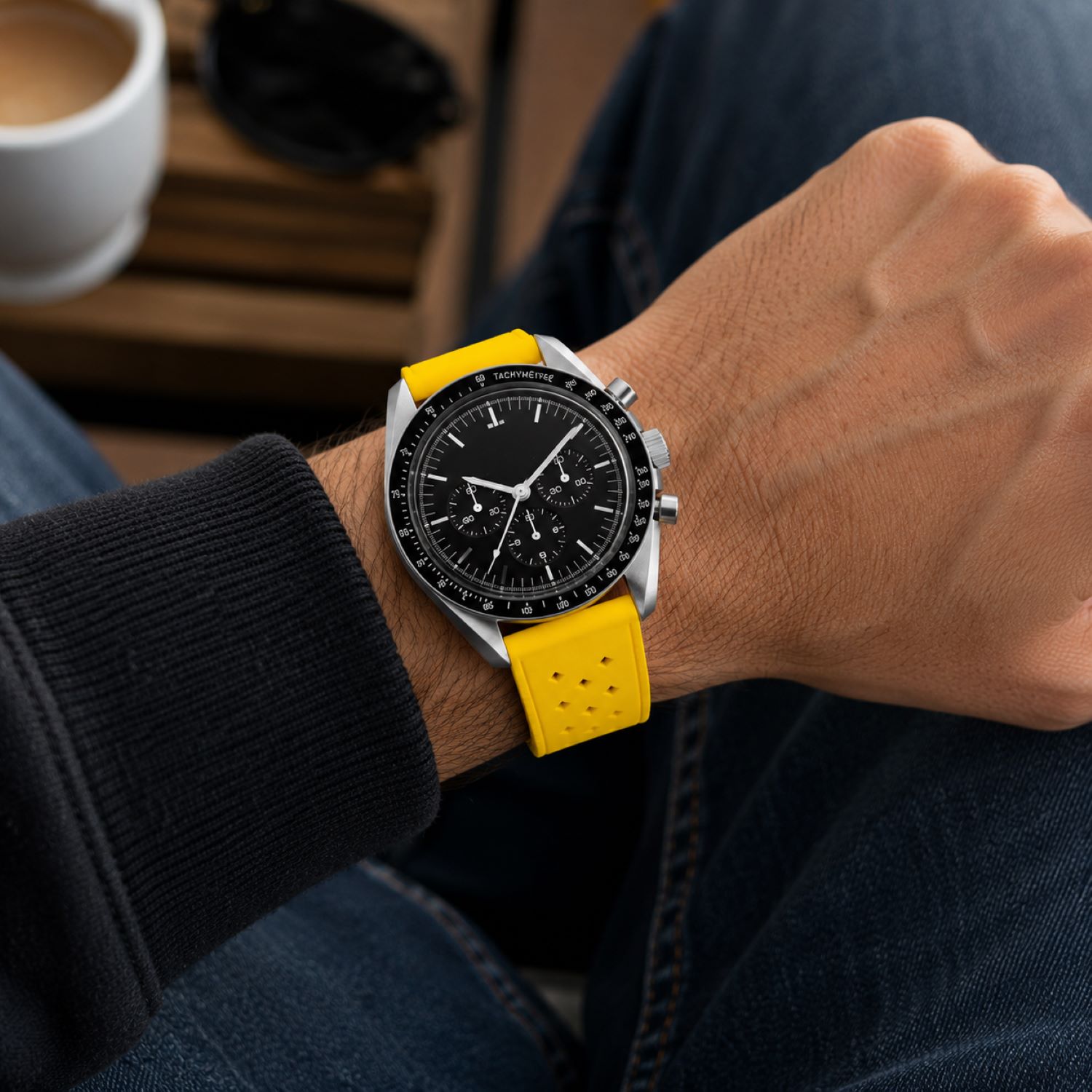 Replacement Silicone Watch Replacement Band Compatible With Omega X Swatch MoonSwatch 20mm, Yellow photo 4