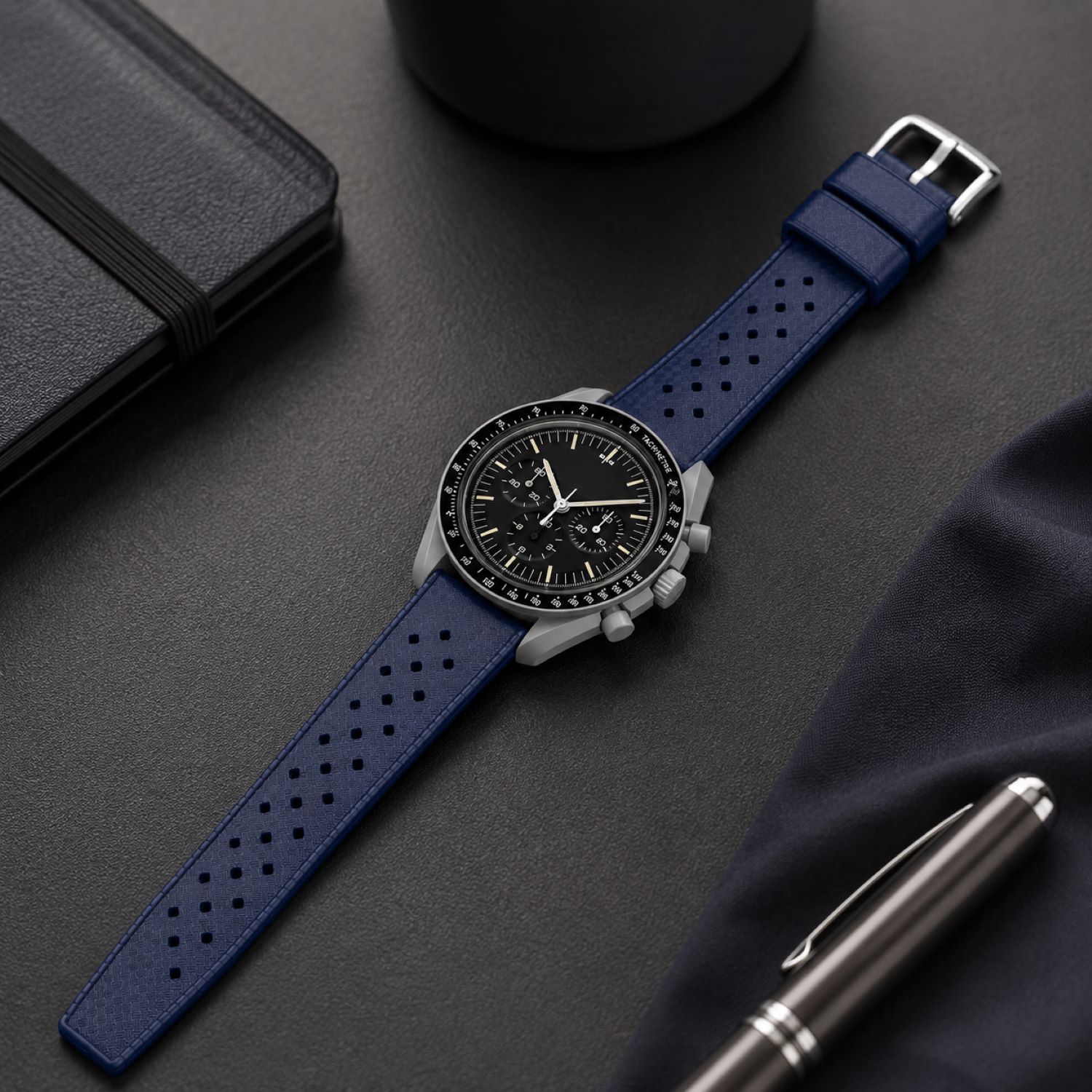Replacement Silicone Watch Replacement Band Compatible With Omega X Swatch MoonSwatch 20mm, Dark Blue photo 3