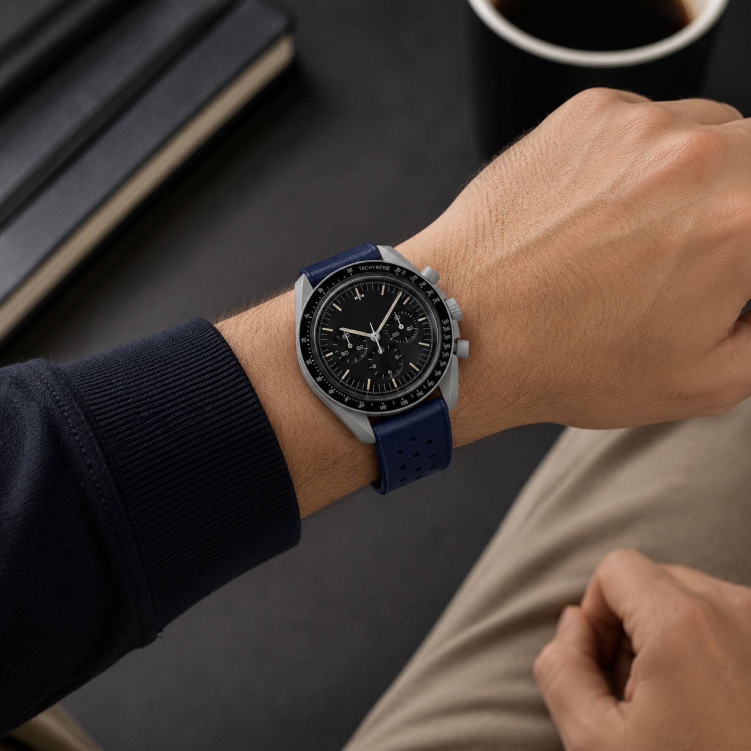 Replacement Silicone Watch Replacement Band Compatible With Omega X Swatch MoonSwatch 20mm, Dark Blue photo 4
