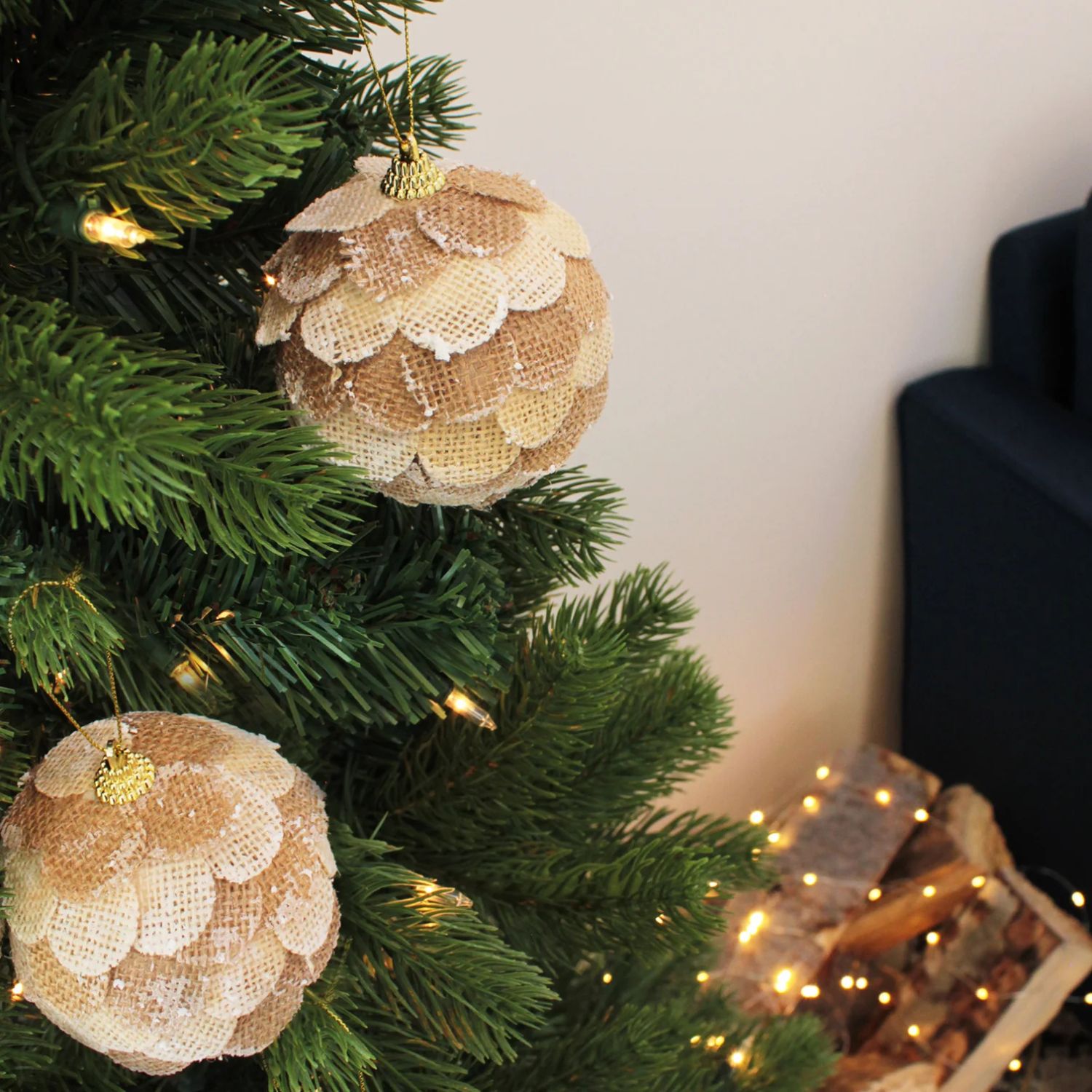 Elegani 10cm Pinecone Ornament Christmas Ornament Set, 2-Pack photo 2